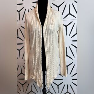 Dan Buchman Cream Cardigan with Sequin Embellishment Size M